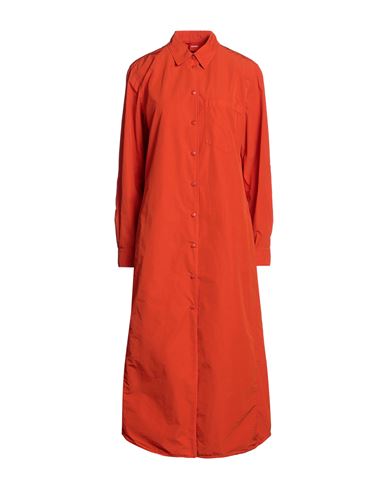 Aspesi Woman Overcoat & Trench Coat Tomato Red Size Xs Polyester, Polyamide