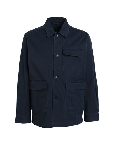 Selected Homme Man Shirt Navy Blue Size M Organic Cotton, Cotton, Elastane