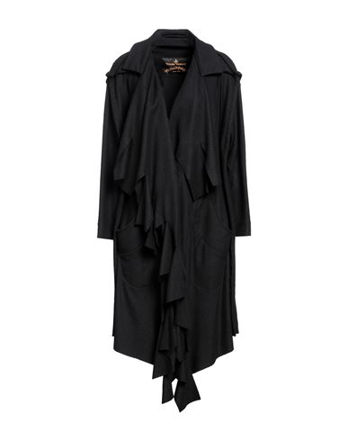 Vivienne Westwood Anglomania Woman Overcoat & Trench Coat Black Size 4 Virgin Wool, Polyamide, Cashm