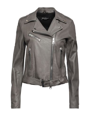 Street Leathers Woman Jacket Lead Size S Soft Leather In Grey