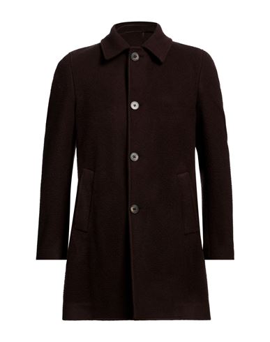 Shop Barba Napoli Man Coat Dark Brown Size 40 Wool, Polyamide