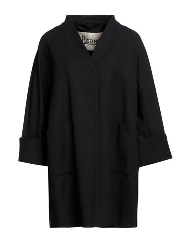 Herno Woman Overcoat Black Size 8 Cotton