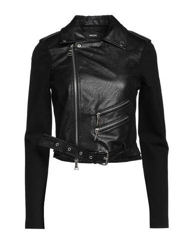 Marani Woman Jacket Black Size 4 Polyurethane, Viscose, Polyamide, Elastane