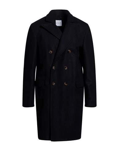 Exte Man Coat Midnight Blue Size 42 Polyester, Wool, Viscose
