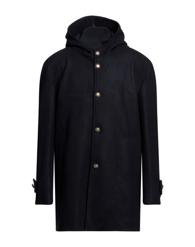 Exte Man Coat Midnight Blue Size 42 Polyester, Wool, Viscose