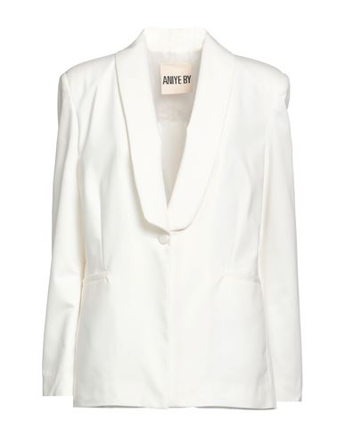 Aniye By Woman Blazer White Size M Cotton, Polyester, Elastane