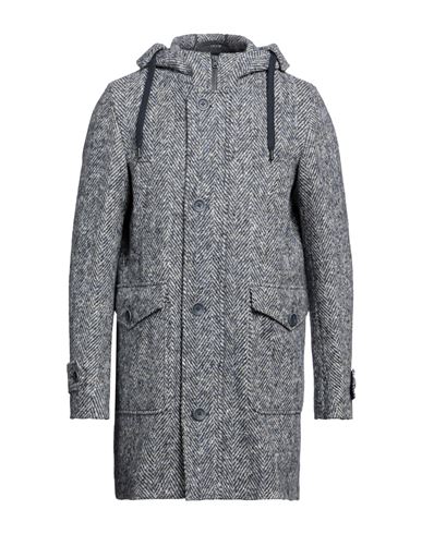 Herno Man Coat Midnight Blue Size 40 Virgin Wool