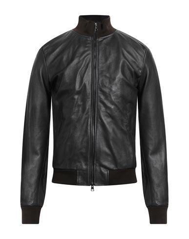 Dacute Man Jacket Dark Brown Size 36 Ovine Leather