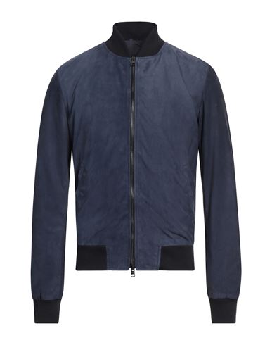 Shop Dacute Man Jacket Navy Blue Size 44 Ovine Leather