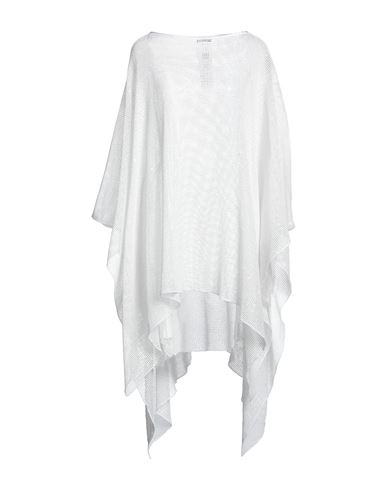 Emporio Armani Woman Capes & Ponchos White Size 6 Cotton, Polyamide