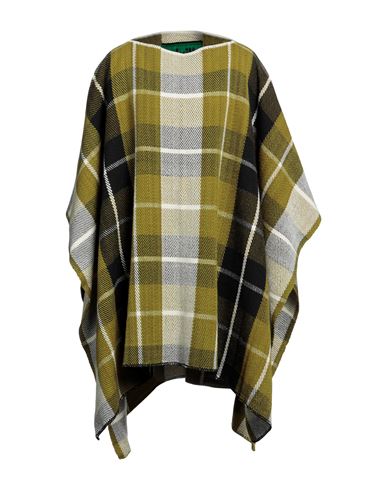Colville Window Pane Patterned Poncho In Green