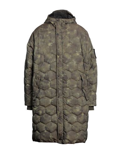 Emporio Armani Man Puffer Military Green Size 40 Polyester, Wool, Polyamide