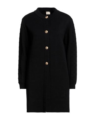 Siste's Woman Coat Black Size S Viscose, Polyester, Polyamide
