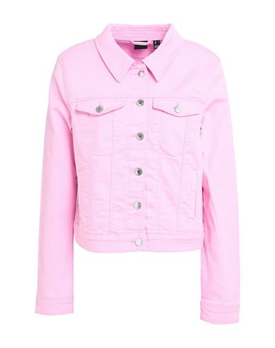 Vero Moda Woman Denim Outerwear Pink Size S Cotton, Viscose, Elastane