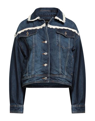 Maje Woman Denim Outerwear Blue Size 8 Cotton, Polyester