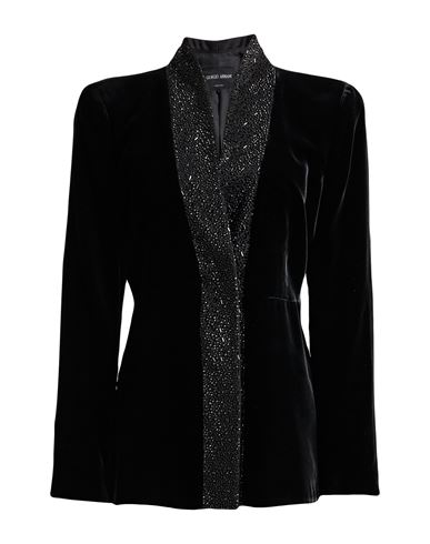 Giorgio Armani Woman Blazer Black Size 10 Viscose, Cupro, Elastane