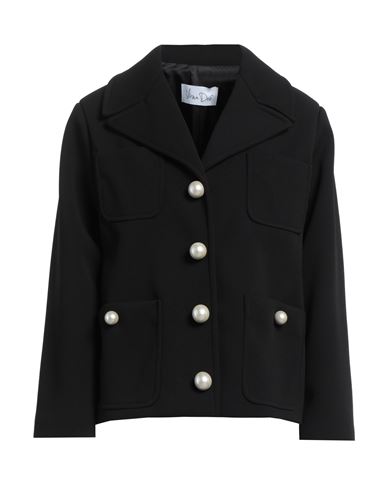 Virna Drò® Virna Drò Woman Coat Black Size 6 Polyester, Polyurethane, Elastane