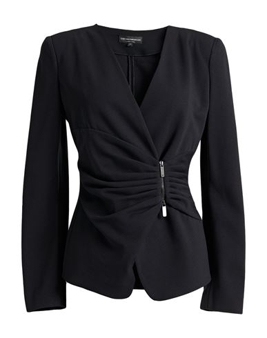 Emporio Armani Woman Blazer Black Size 14 Viscose, Polyamide, Elastane