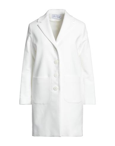Virna Drò® Virna Drò Woman Coat Ivory Size 6 Polyester, Polyurethane, Elastane In White