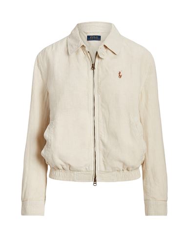 Polo Ralph Lauren Linen Windbreaker Woman Jacket Cream Size S Linen In White