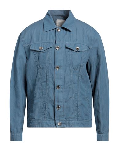 Eleventy Man Jacket Pastel Blue Size S Cotton, Linen