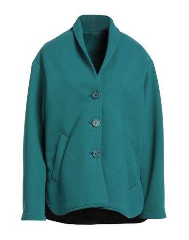 Virna Drò® Virna Drò Woman Coat Deep Jade Size 8 Polyester, Polyurethane, Elastane In Green