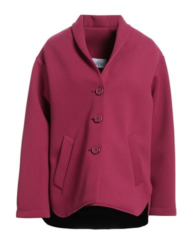 Virna Drò® Virna Drò Woman Coat Garnet Size 8 Polyester, Polyurethane, Elastane In Red