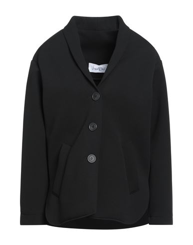 Virna Drò® Virna Drò Woman Coat Black Size 8 Polyester, Polyurethane, Elastane