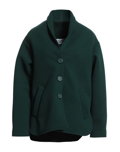 Virna Drò® Virna Drò Woman Coat Dark Green Size 6 Polyester, Polyurethane, Elastane