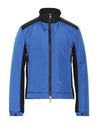 Canali Man Jacket Bright Blue Size 40 Polyester, Wool