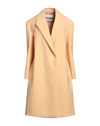 Jil Sander Woman Coat Apricot Size 4 Virgin Wool, Polyester In Orange