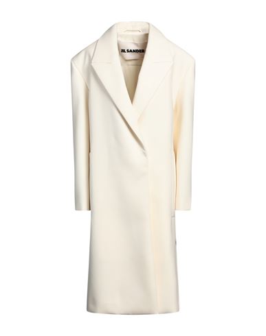 Shop Jil Sander Woman Coat Ivory Size 0 Virgin Wool, Polyester In White