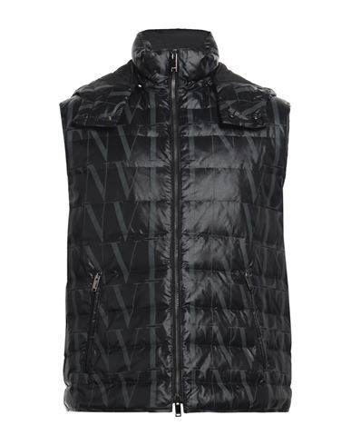 Valentino Man Down Jacket Black Size 38 Polyamide In Black