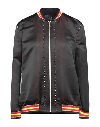Cavalli Class Woman Jacket Black Size 4 Polyester, Cotton