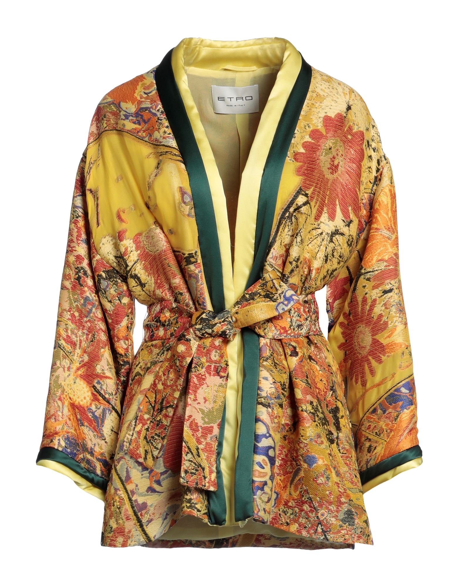 《セール開催中》ETRO レディース アウター＆トレンチコート イエロー 40 ポリエステル 36% / コットン 32% / アセテート 14% / シルク 13% / ナイロン 5%