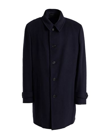 Dunhill Man Coat Navy Blue Size 42 Wool, Cashmere