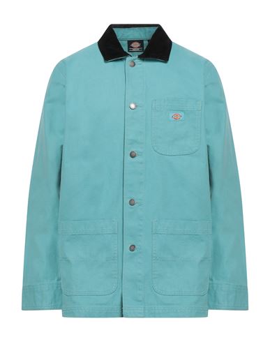 Dickies Man Jacket Turquoise Size S Cotton In Blue