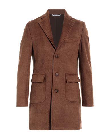 Herman & Sons Man Coat Tan Size 46 Polyester, Viscose, Wool In Brown