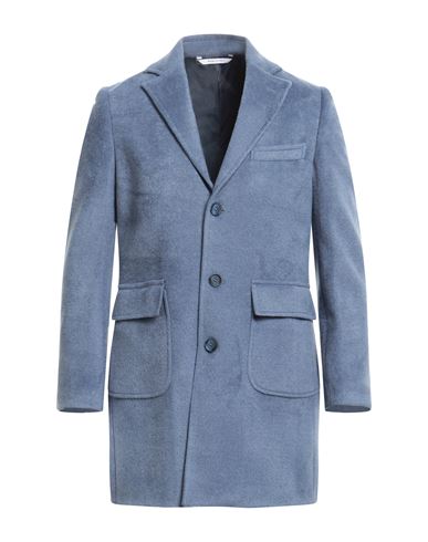 Herman & Sons Man Coat Light Blue Size 38 Polyester, Viscose, Wool