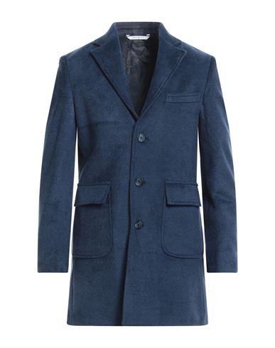Herman & Sons Man Coat Navy Blue Size 46 Polyester, Viscose, Wool