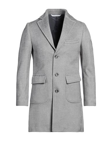 Shop Herman & Sons Man Coat Grey Size 36 Polyester, Viscose, Wool