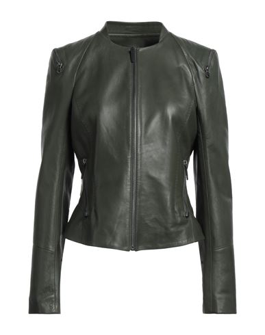 Vespucci By Vsp Woman Jacket Dark Green Size 10 Lambskin | ModeSens