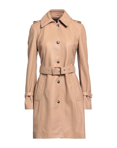 Olivieri Woman Coat Light Brown Size 14 Lambskin In Beige