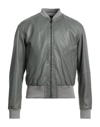 Olivieri Man Jacket Lead Size 46 Lambskin, Polyester In Grey