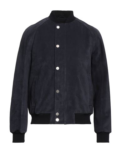 Olivieri Man Jacket Midnight Blue Size 44 Lambskin, Polyester