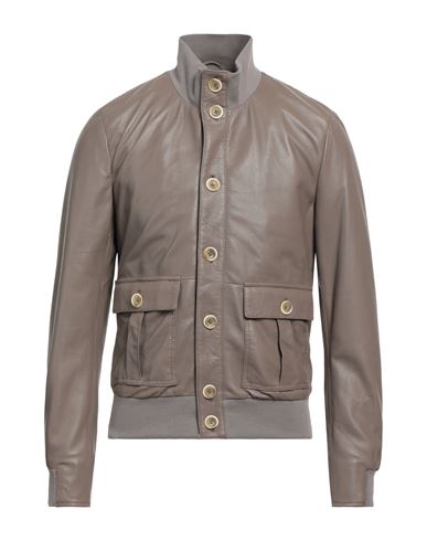 Blouson Man Jacket Dove Grey Size 44 Ovine Leather