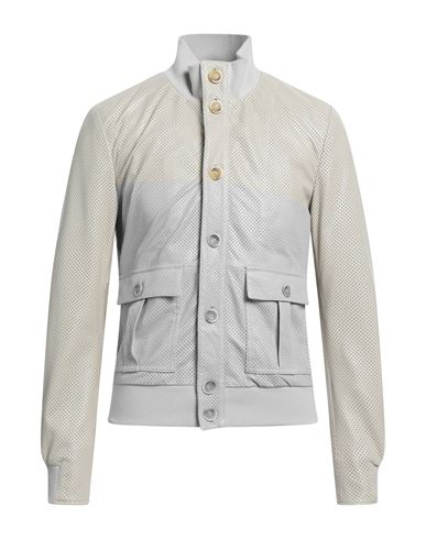 Blouson Man Jacket Ivory Size 38 Ovine Leather In White