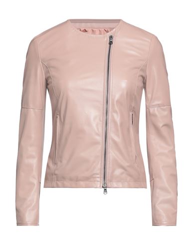 Blouson Woman Jacket Pink Size 6 Ovine Leather, Wool, Acrylic, Elastane
