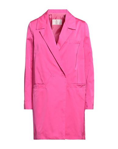 Annie P . Woman Overcoat Fuchsia Size 8 Polyester In Pink
