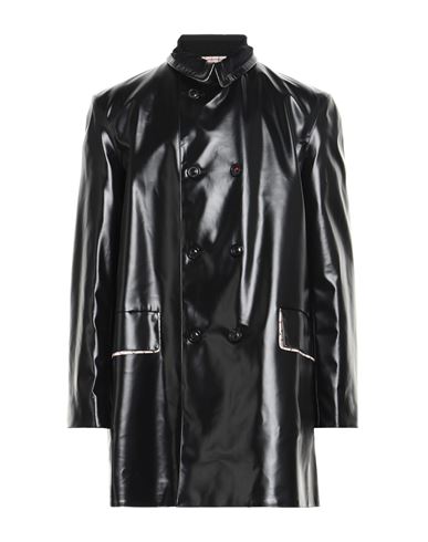Shop Maison Margiela Man Coat Black Size 40 Cotton, Polyurethane Coated
